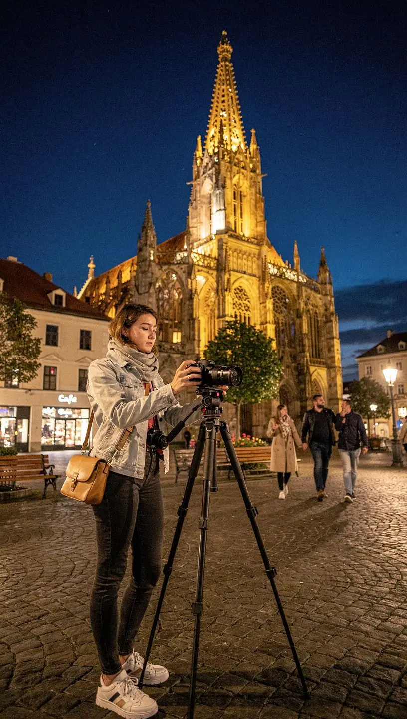 A panoramic view of Bratislava's historic old town featuring colorful buildings and the famous Bratislava Castle.